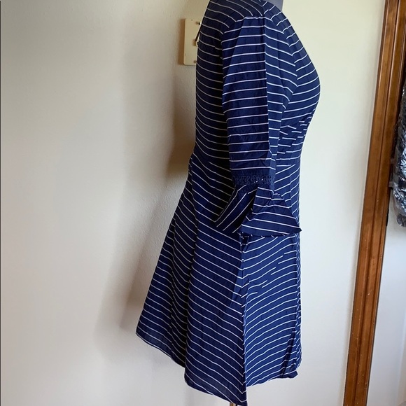 Navy and white striped fit and flare dress NWT - Picture 6 of 8